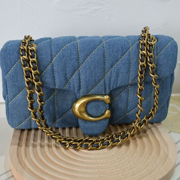 Coach Tabby 26 Denim Shoulder Bag - Picture 1 of 9